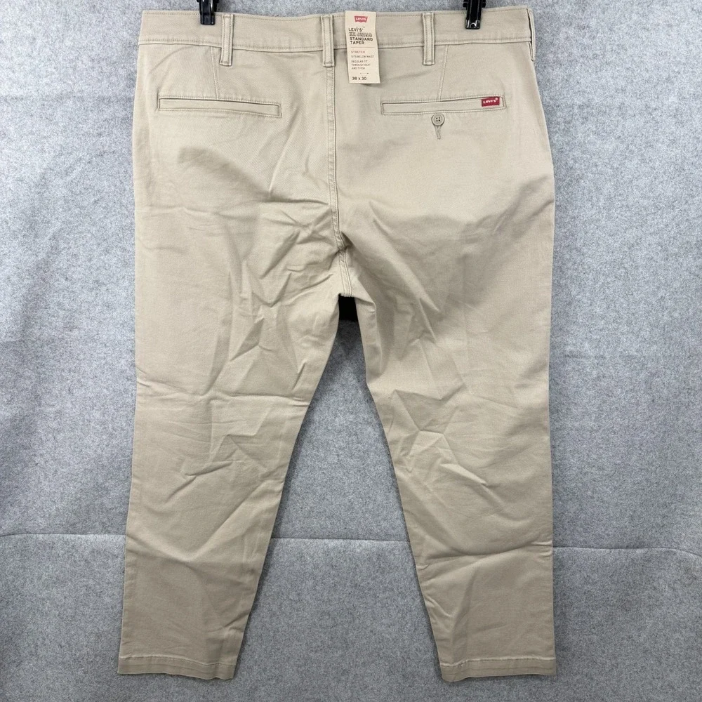 Levis Jeans Men XX Chino Pants Standard Taper Fit Stretch Tan 38x30 actual 40x29